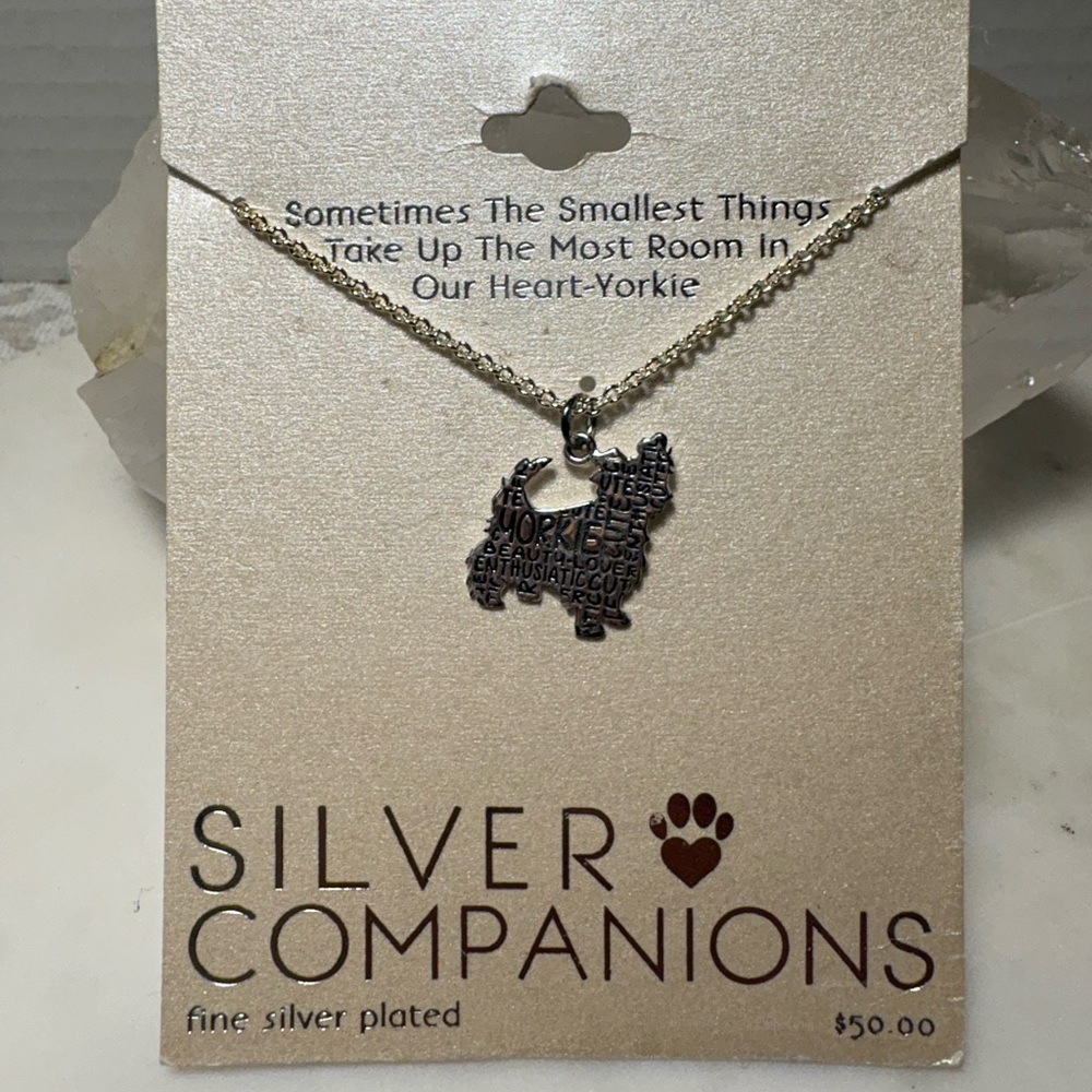 Silver Plated Terrier Necklace with Pendant Charm by Silver Companions